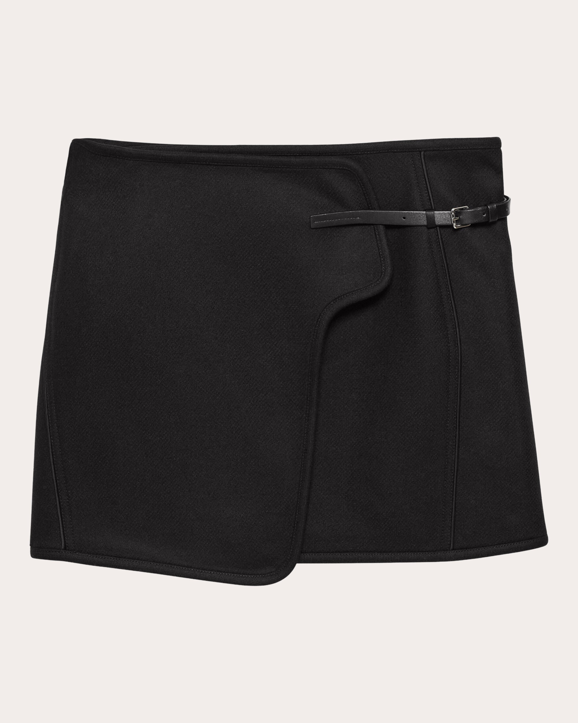 Twill Saddle Mini Wrap Skirt