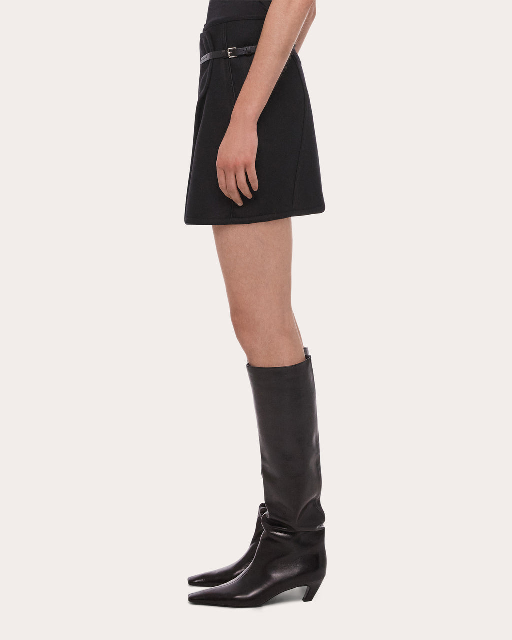 Twill Saddle Mini Wrap Skirt