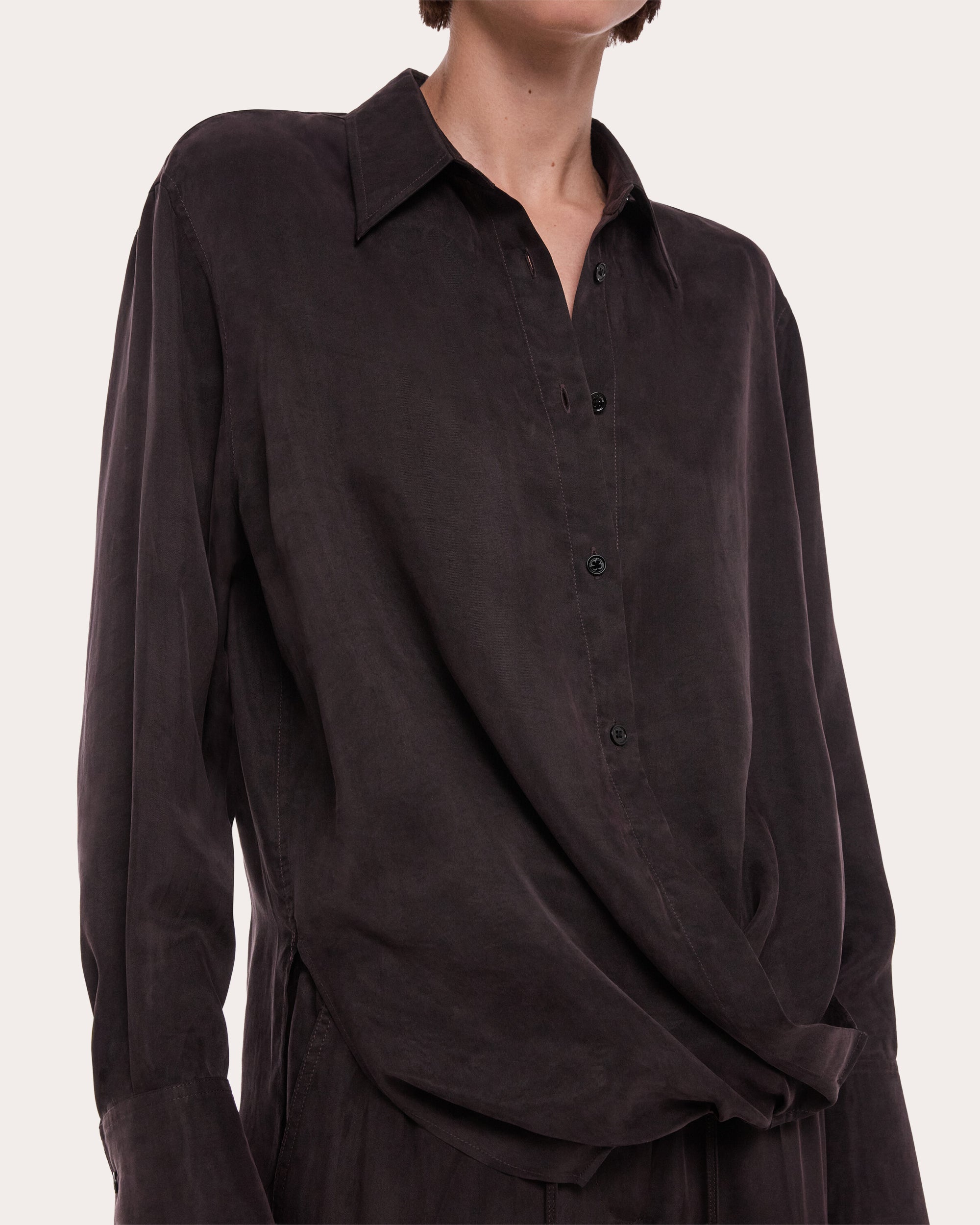 Fluid Microsuede Drape Shirt
