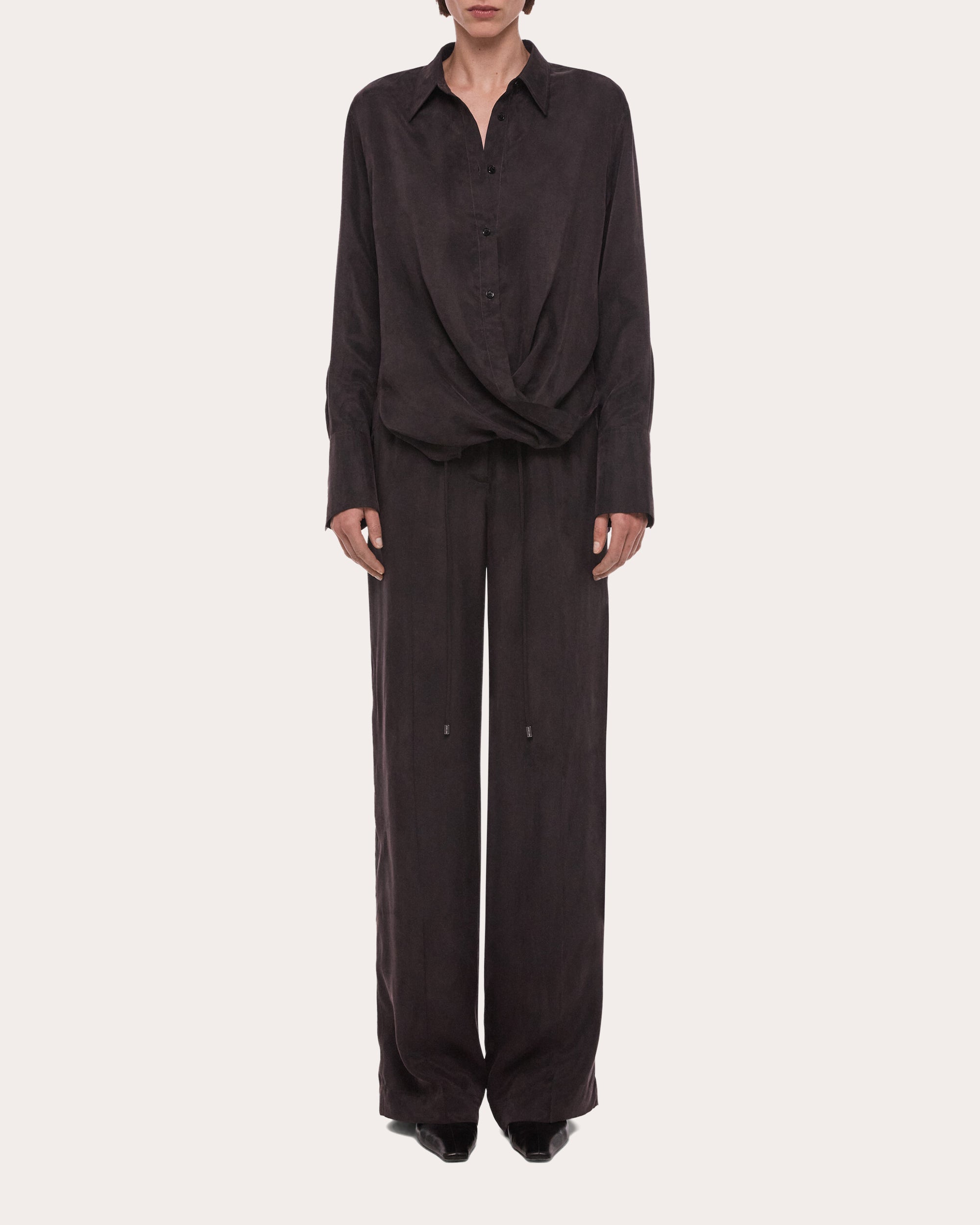 Fluid Microsuede Drape Shirt