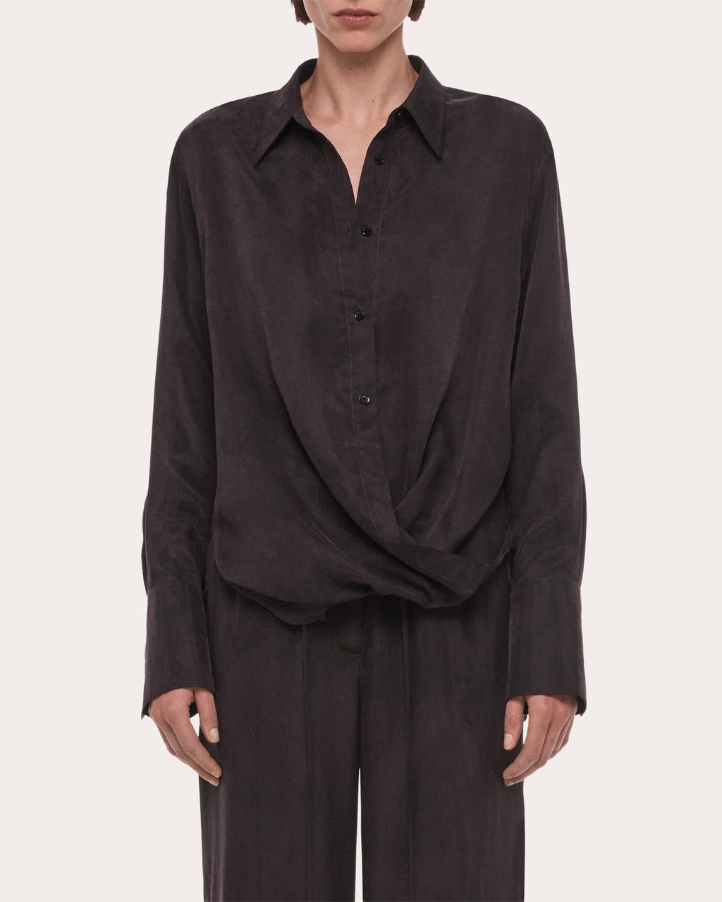 Fluid Microsuede Drape Shirt