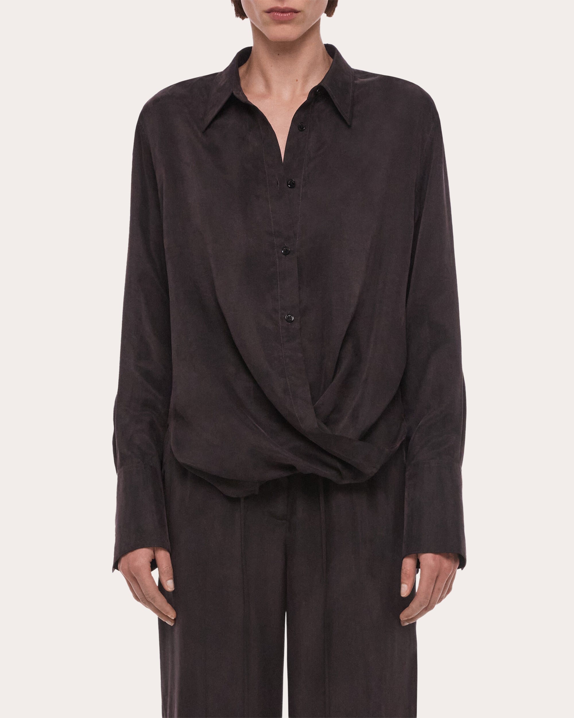 Fluid Microsuede Drape Shirt