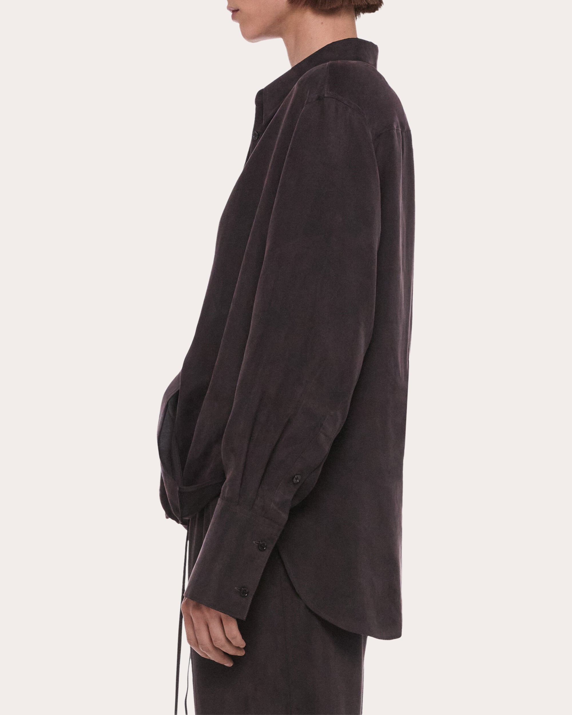 Fluid Microsuede Drape Shirt