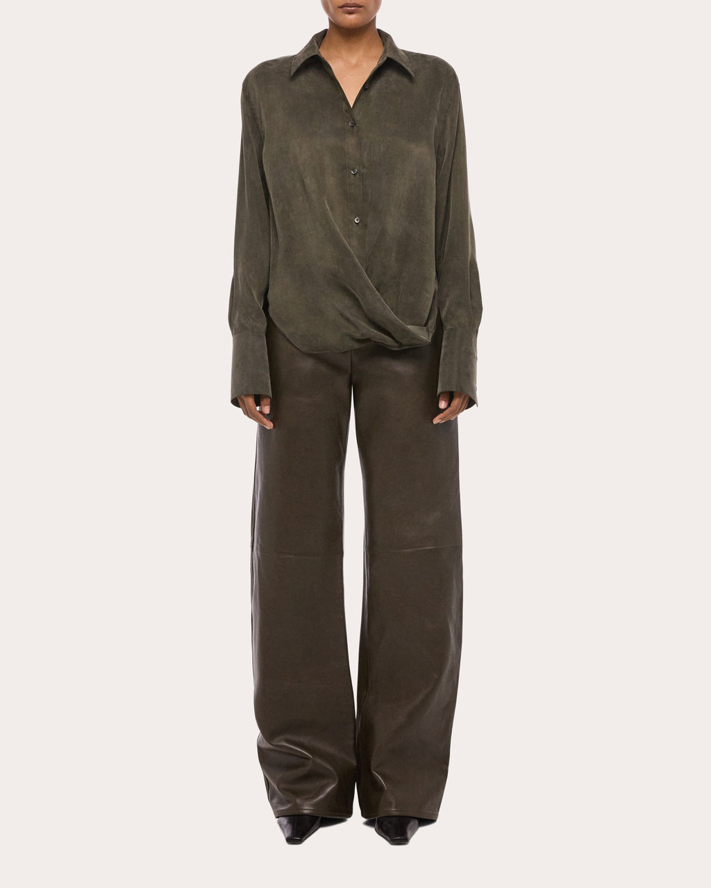 Fluid Microsuede Drape Shirt