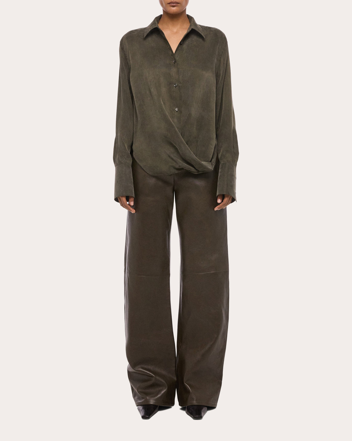 Fluid Microsuede Drape Shirt
