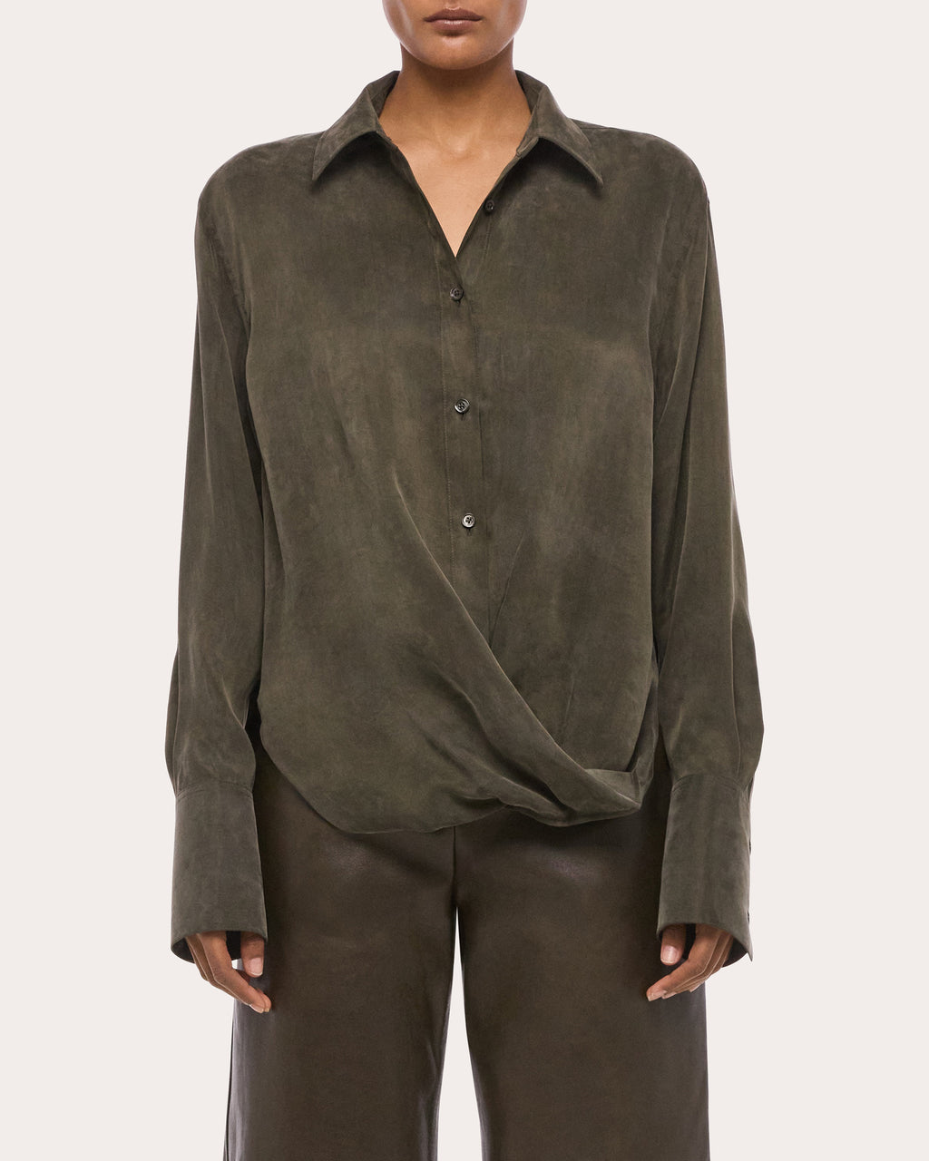 Fluid Microsuede Drape Shirt