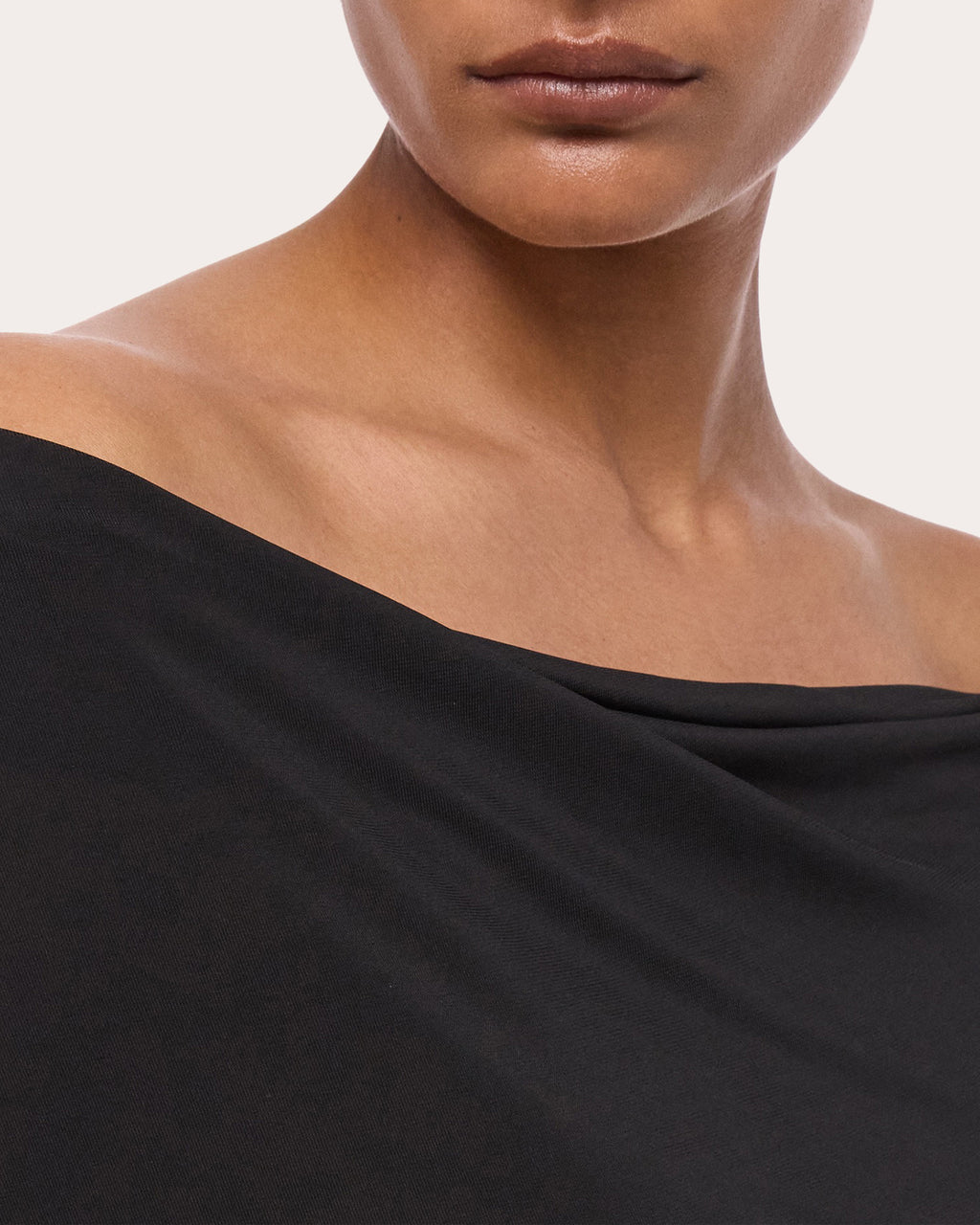 Jersey Long-Sleeve Cowl Neck Top
