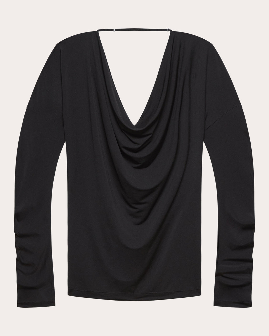 Jersey Long-Sleeve Cowl Neck Top