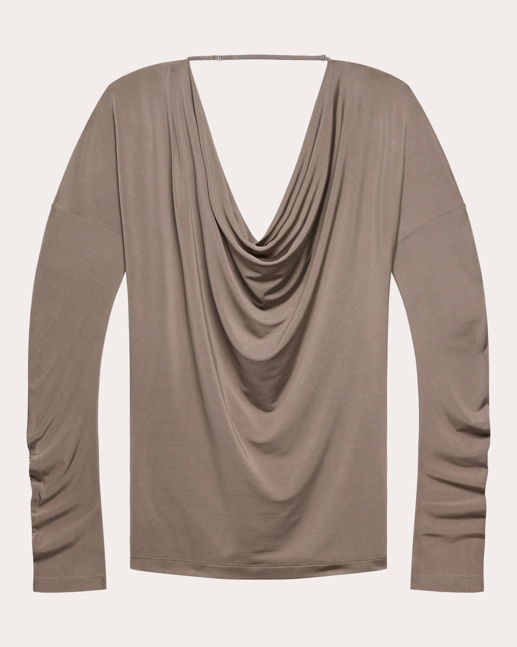 Jersey Long-Sleeve Cowl Neck Top