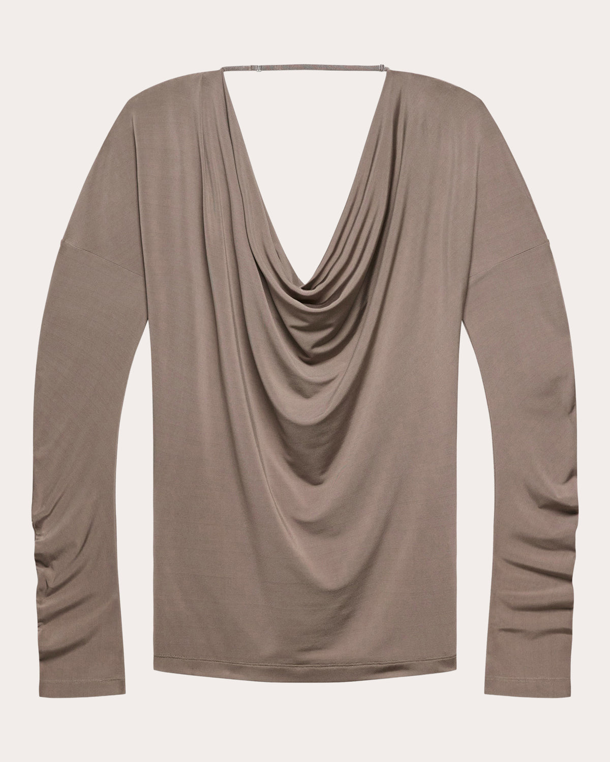Jersey Long-Sleeve Cowl Neck Top