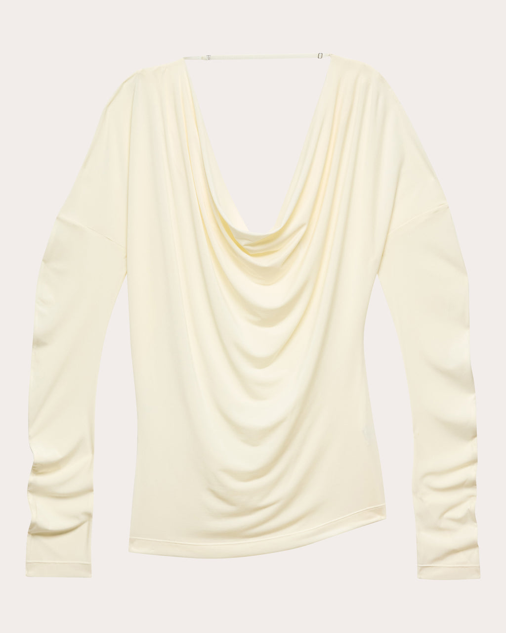 Jersey Long-Sleeve Cowl Neck Top