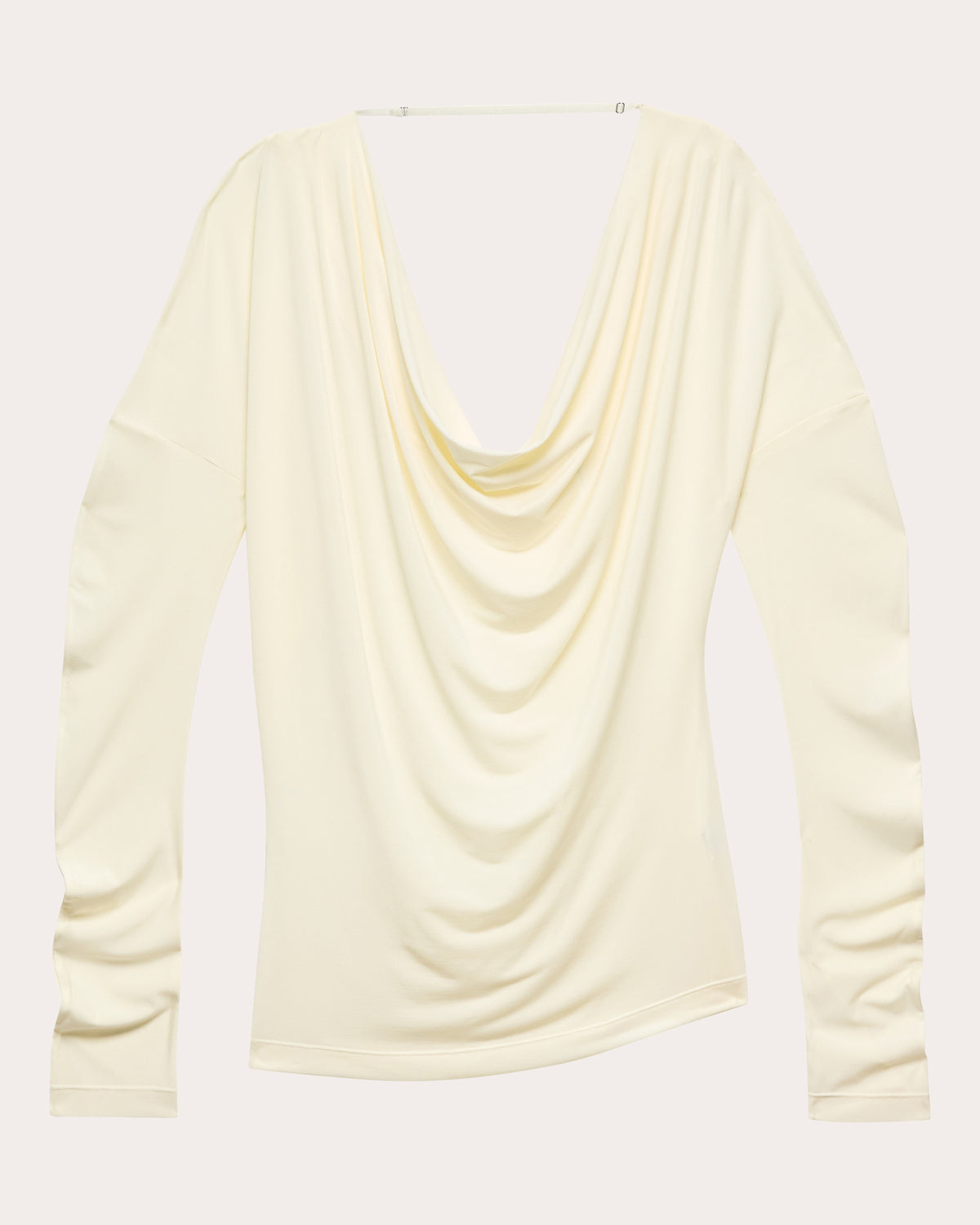 Jersey Long-Sleeve Cowl Neck Top