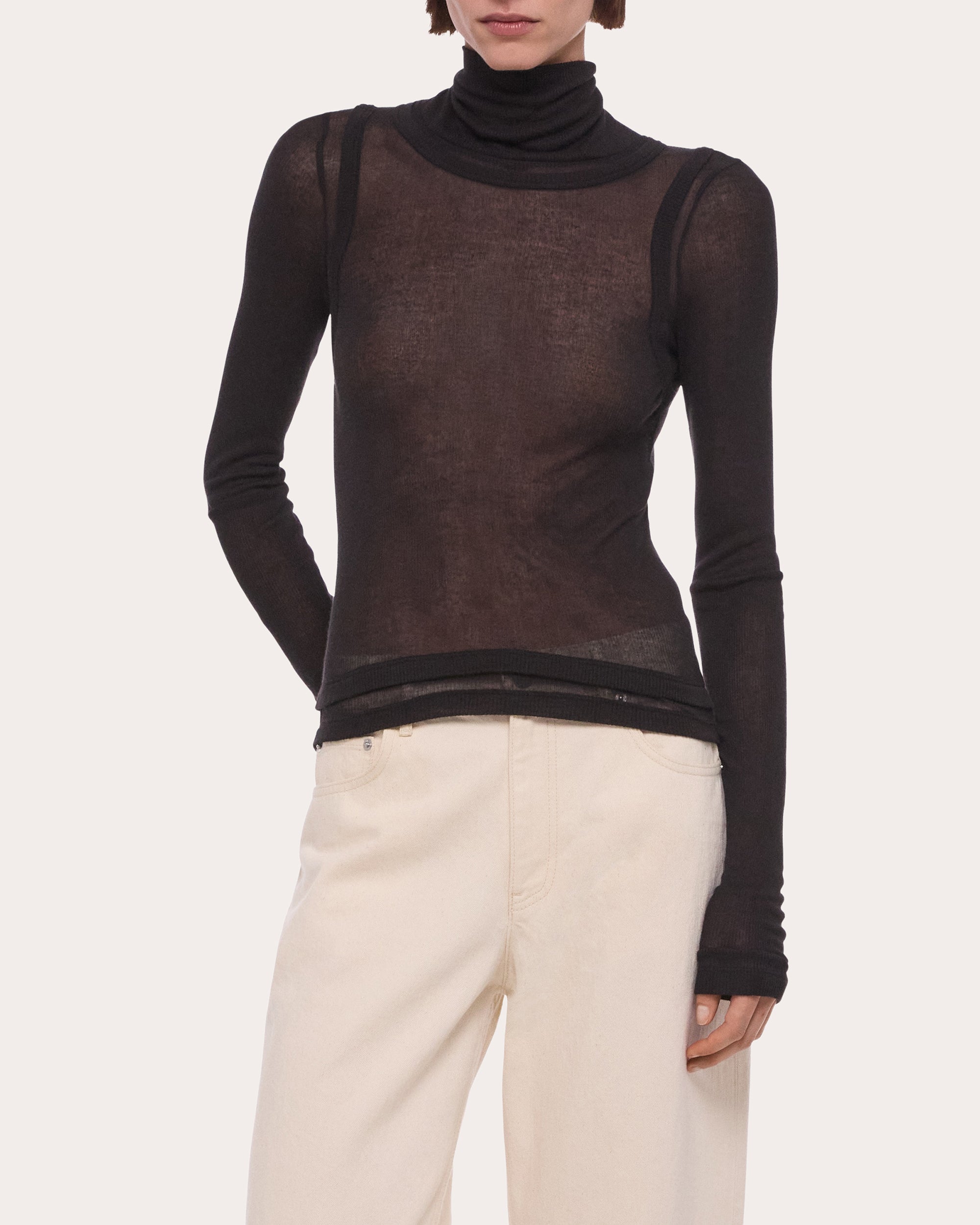 Sheer Layered Turtleneck
