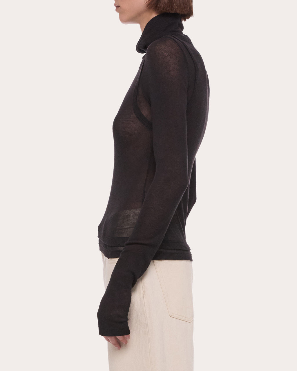 Sheer Layered Turtleneck