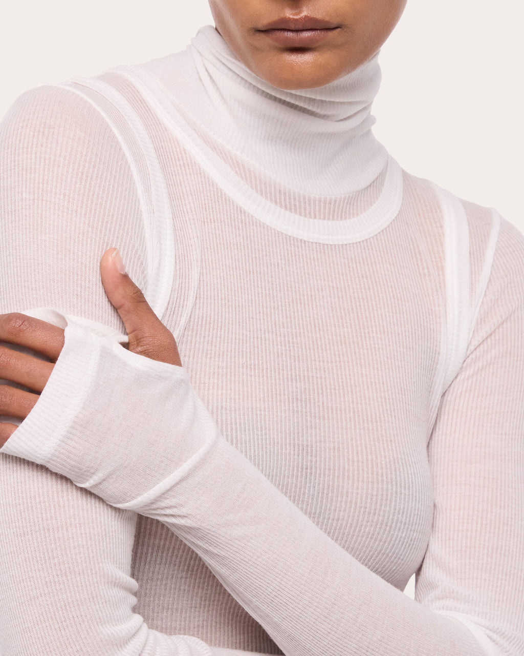 Sheer Layered Turtleneck