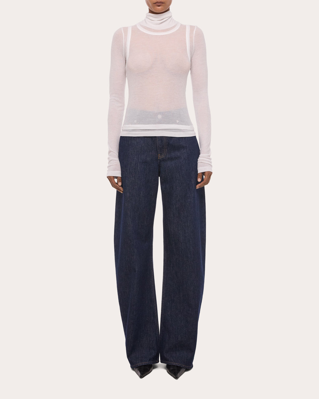Sheer Layered Turtleneck