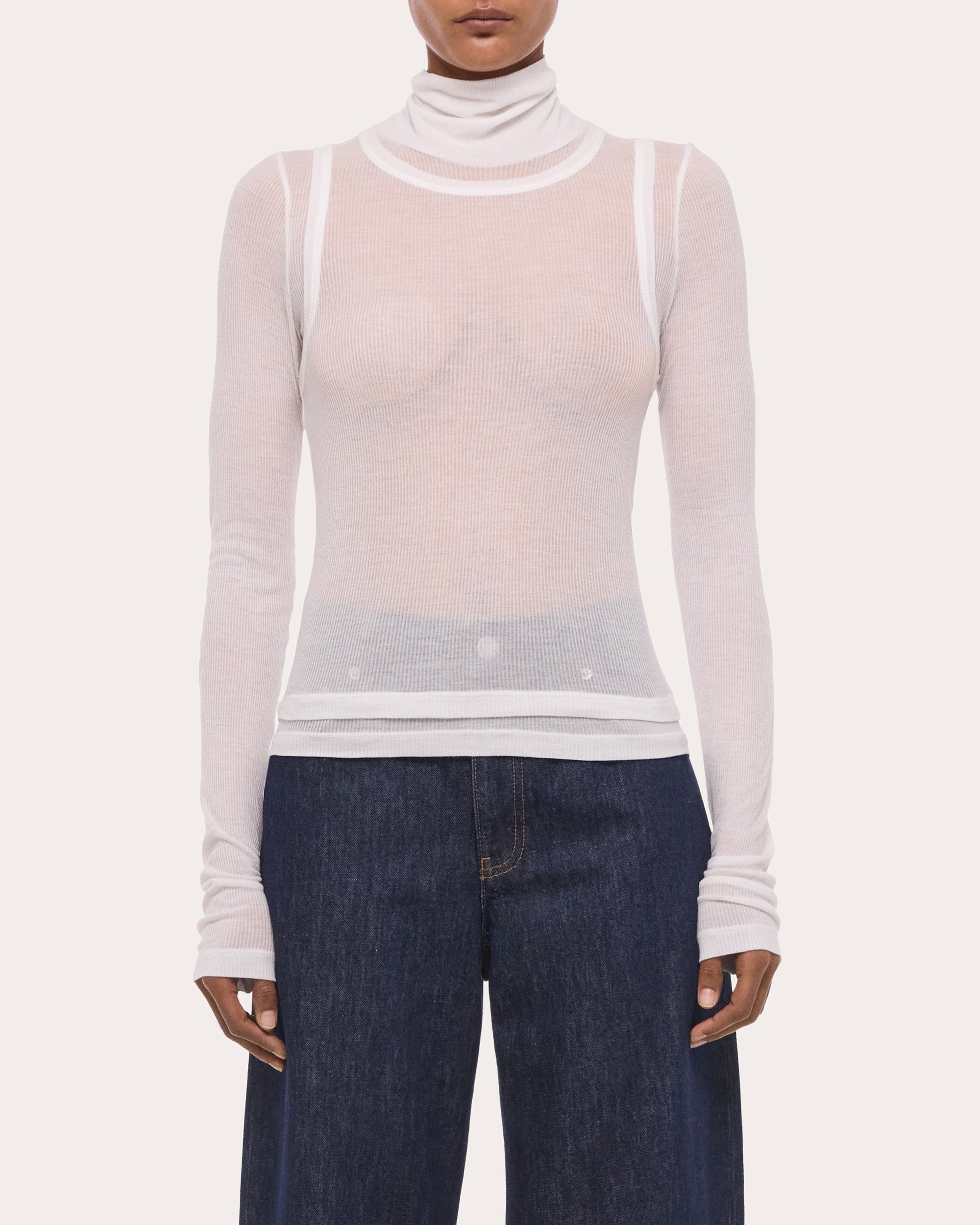 Sheer Layered Turtleneck