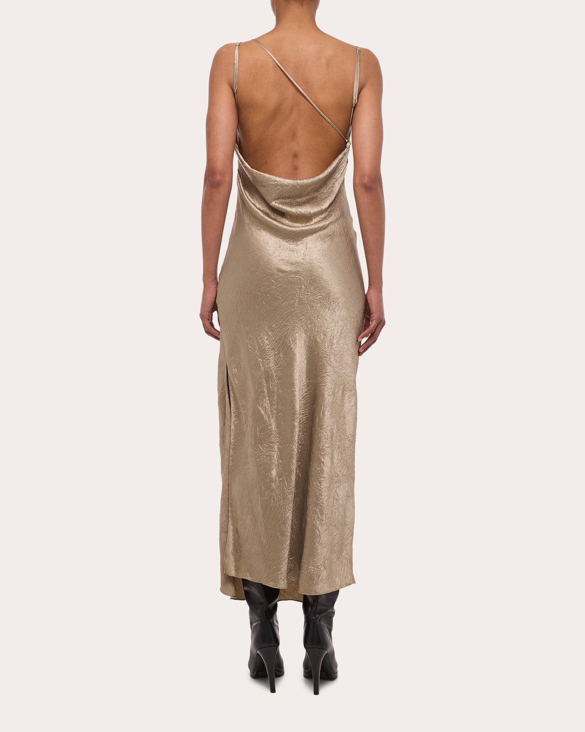 asymmetrical slip dress Crinkled Asymmetric while the classic slip Size:EU 42 / US 9 Satin Elegance: Pink Bridesmaid Day time