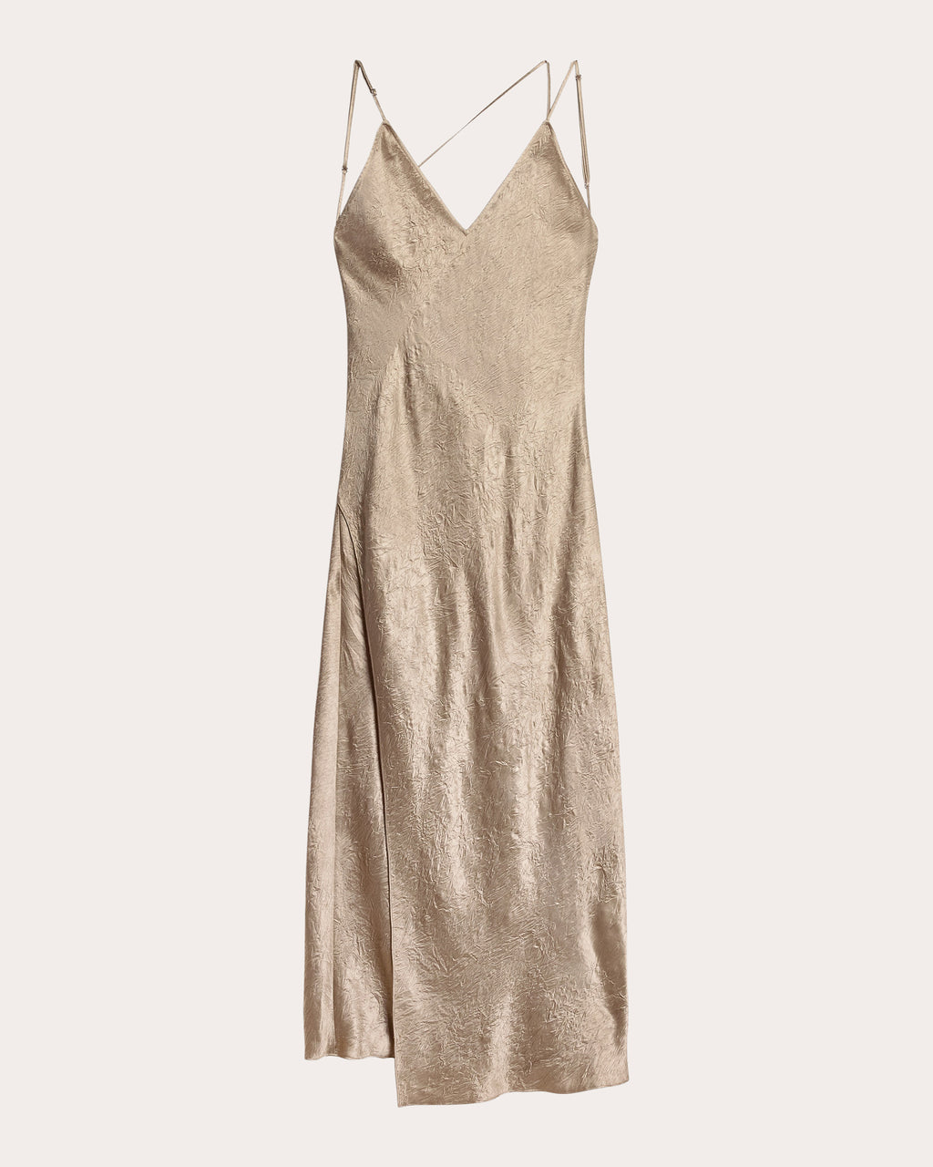 Crinkled Asymmetric Slip Dress