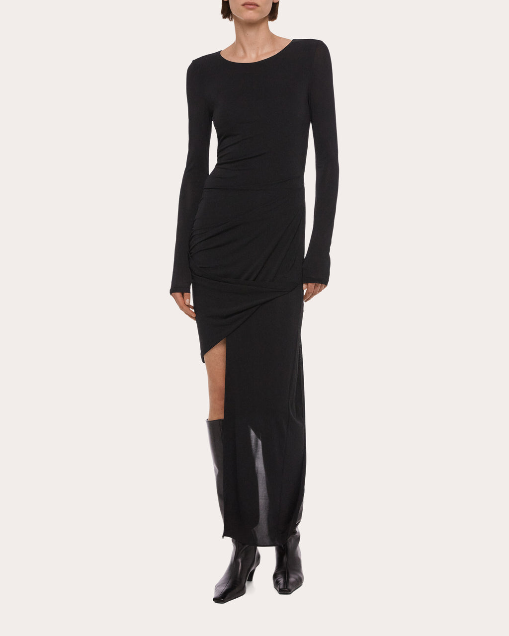 Stretch Jersey Twisted Drape Dress