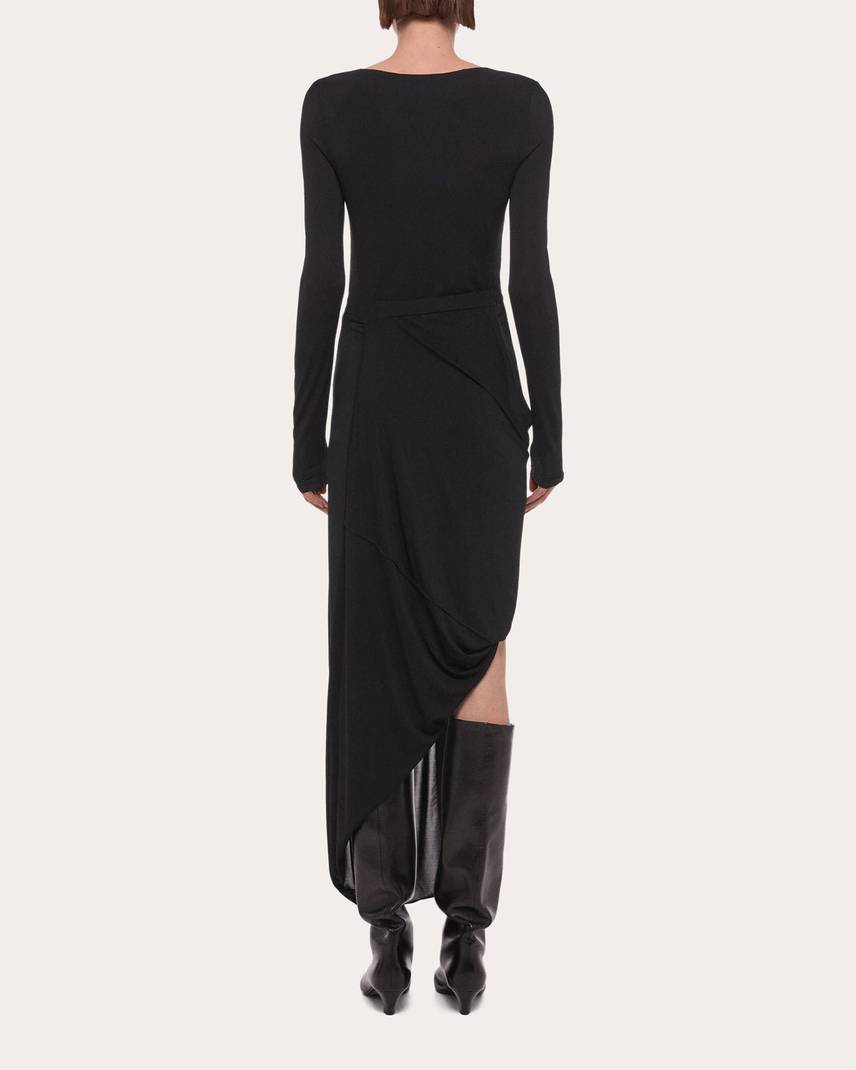 Stretch Jersey Twisted Drape Dress