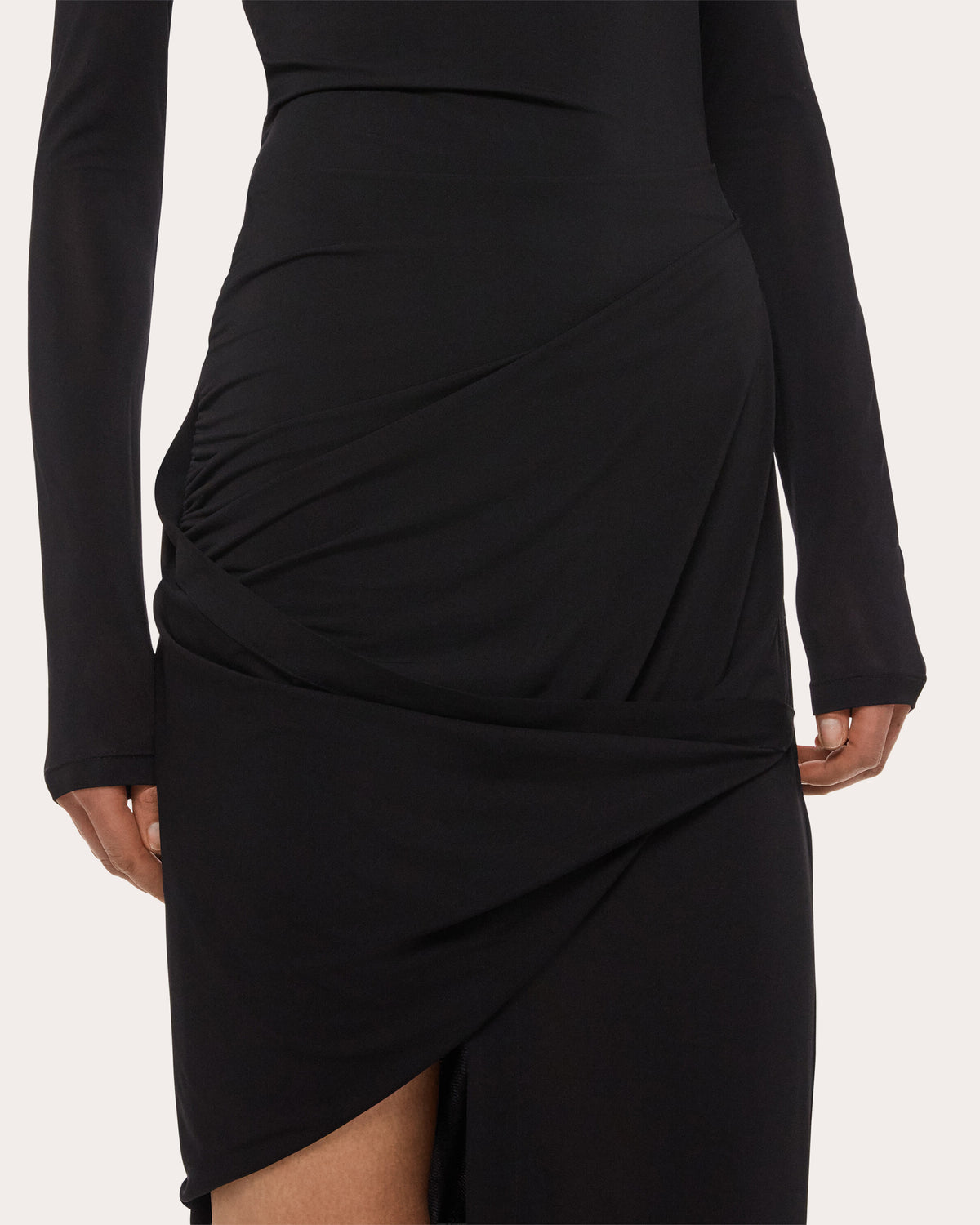 Stretch Jersey Twisted Drape Dress