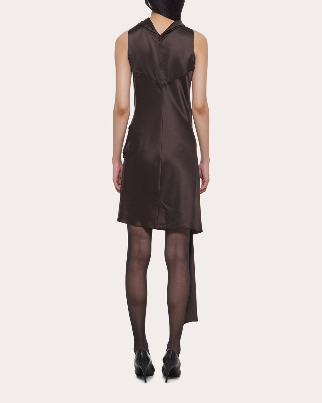 Silk Asymmetric Sash Mini Dress