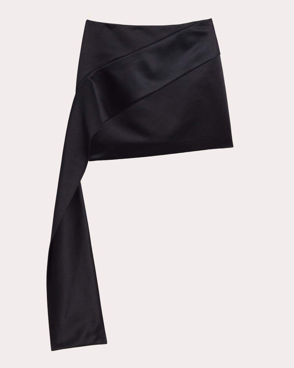 Satin Asymmetric Sash Mini Skirt