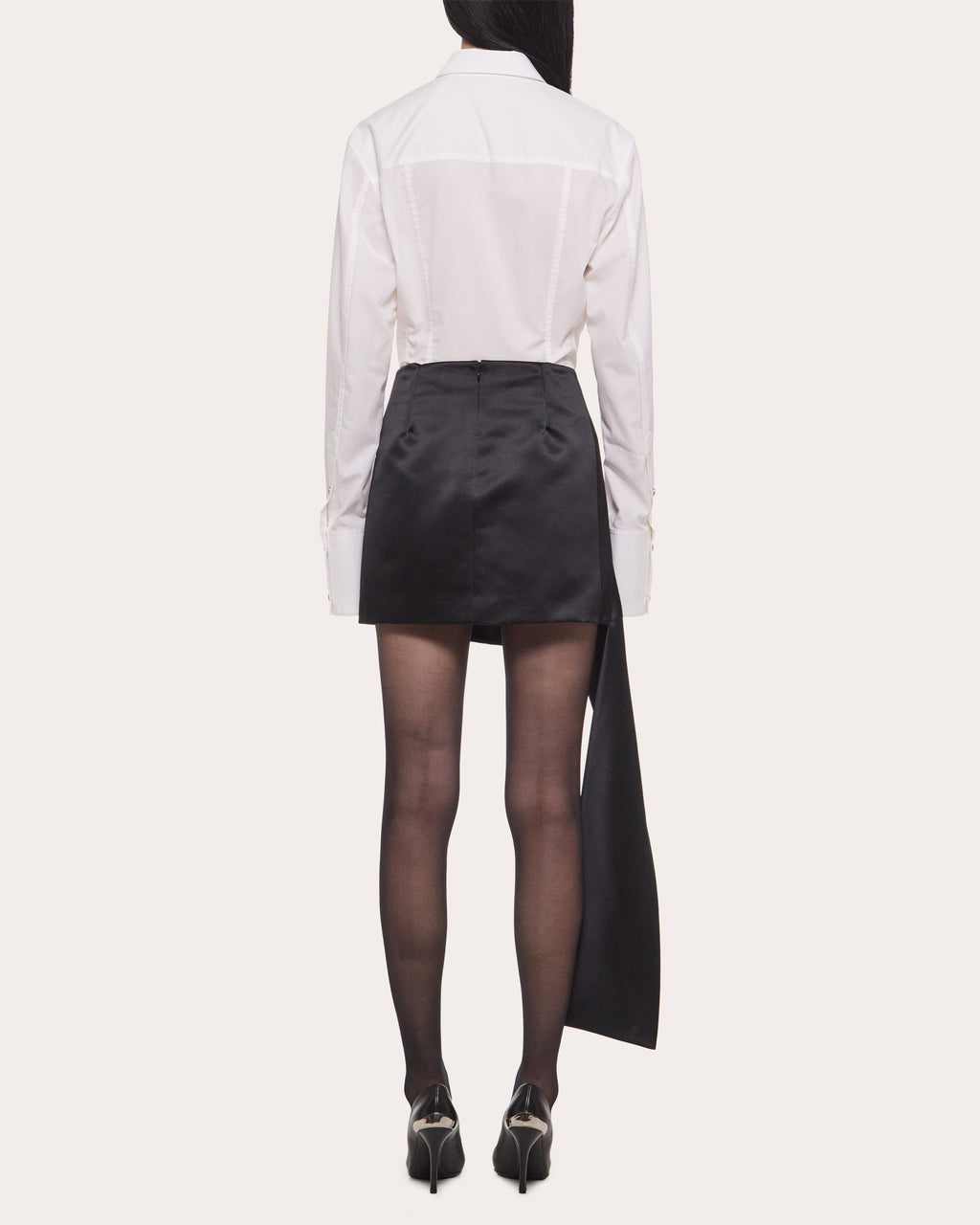 Satin Asymmetric Sash Mini Skirt