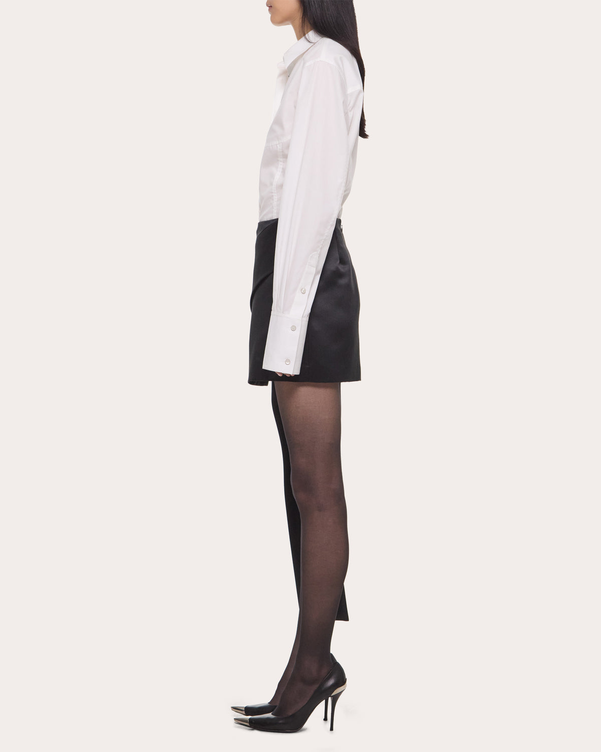 Satin Asymmetric Sash Mini Skirt