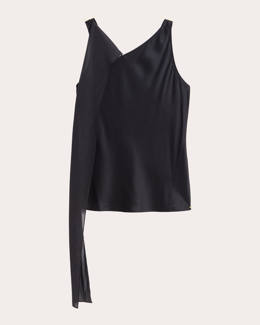 Silk Asymmetric Scarf Sleeveless Top
