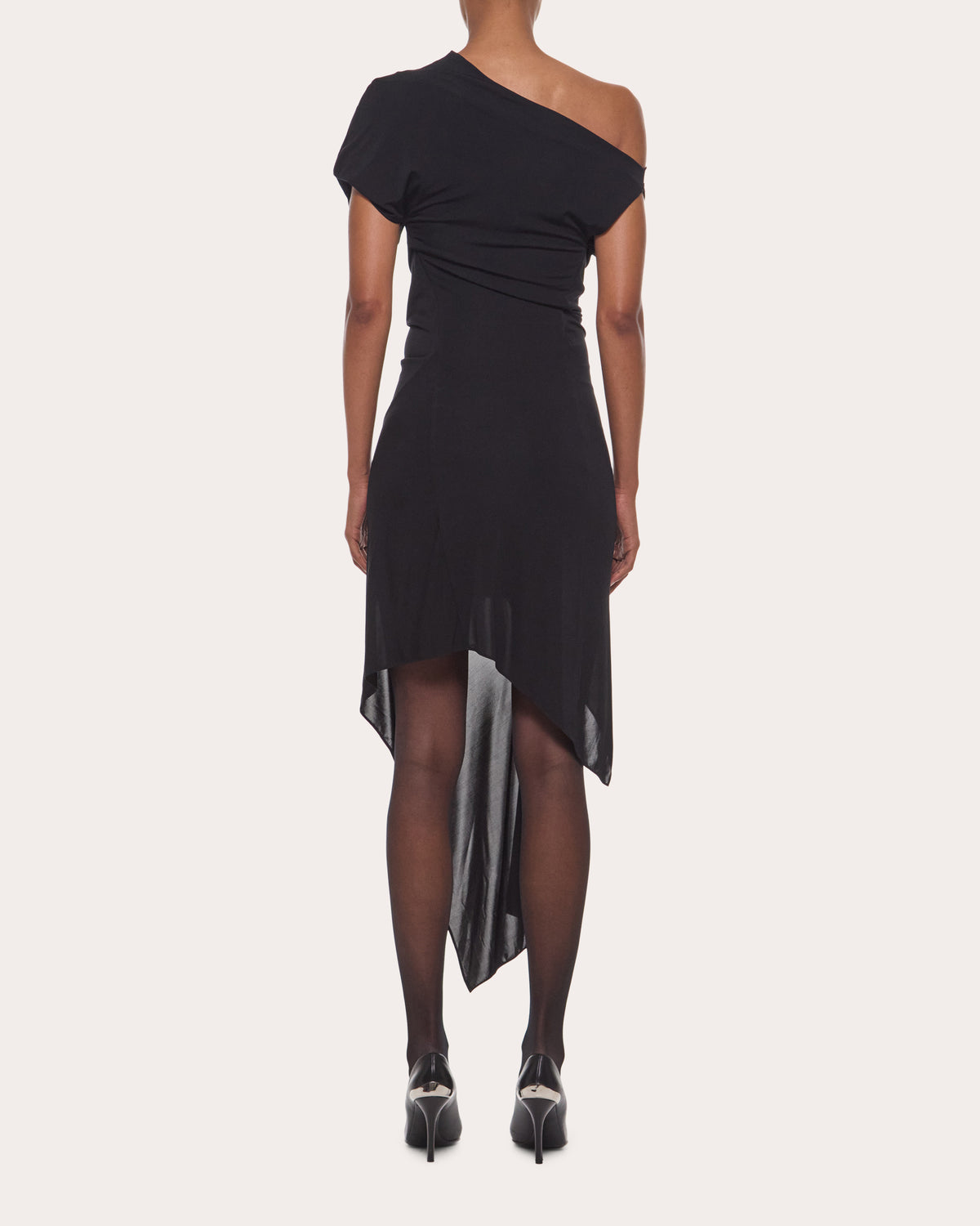 Jersey Asymmetric Sash Midi Dress