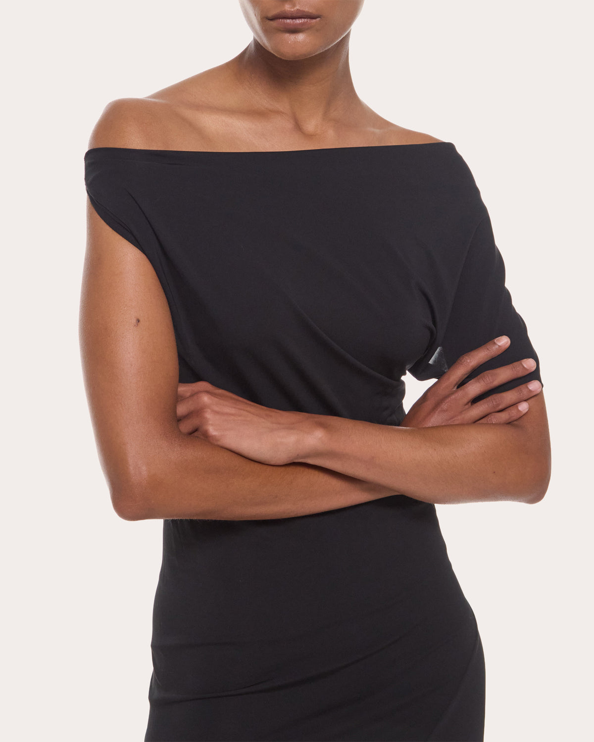 Jersey Asymmetric Sash Midi Dress
