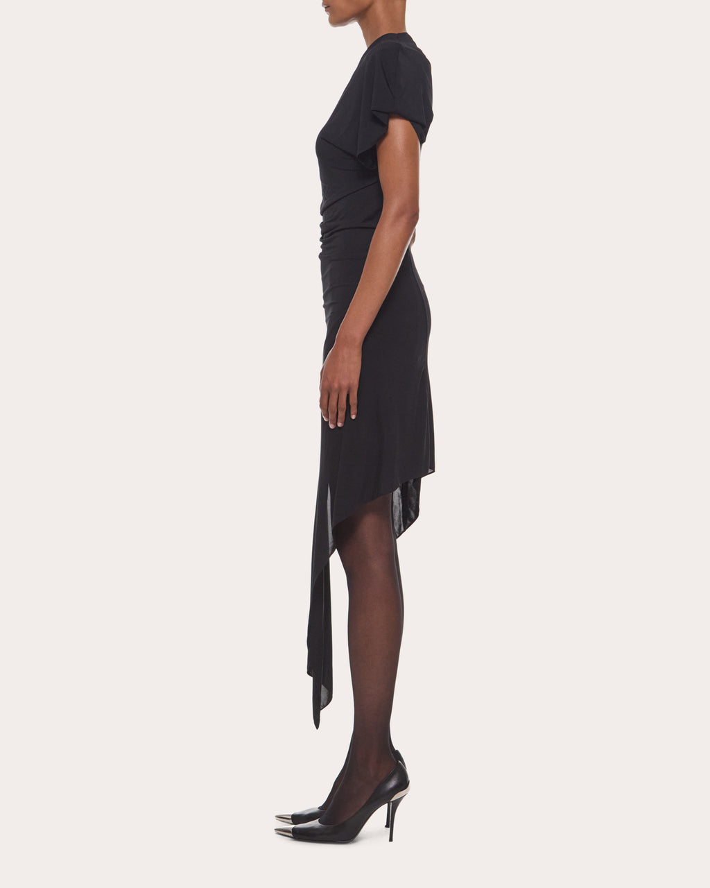 Jersey Asymmetric Sash Midi Dress