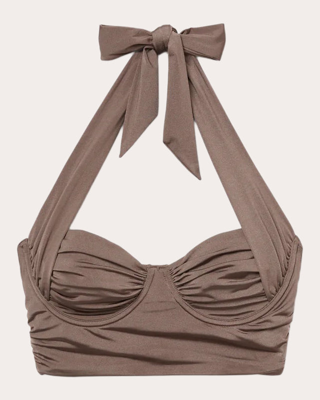 Haven Ruched Underwire Longline Bikini Top