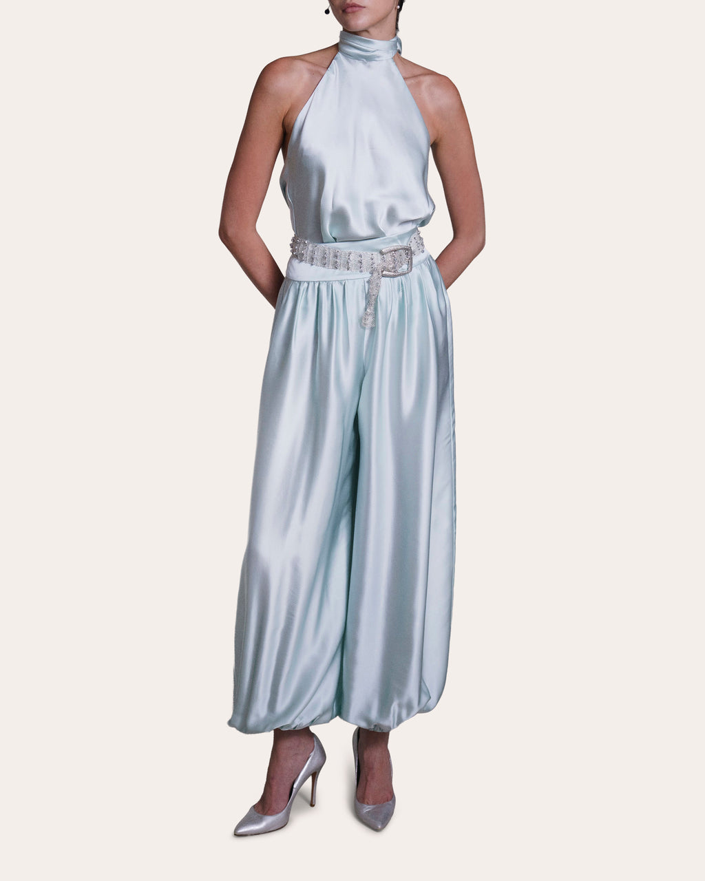 Orbit Gathered Silk Bubble Pants