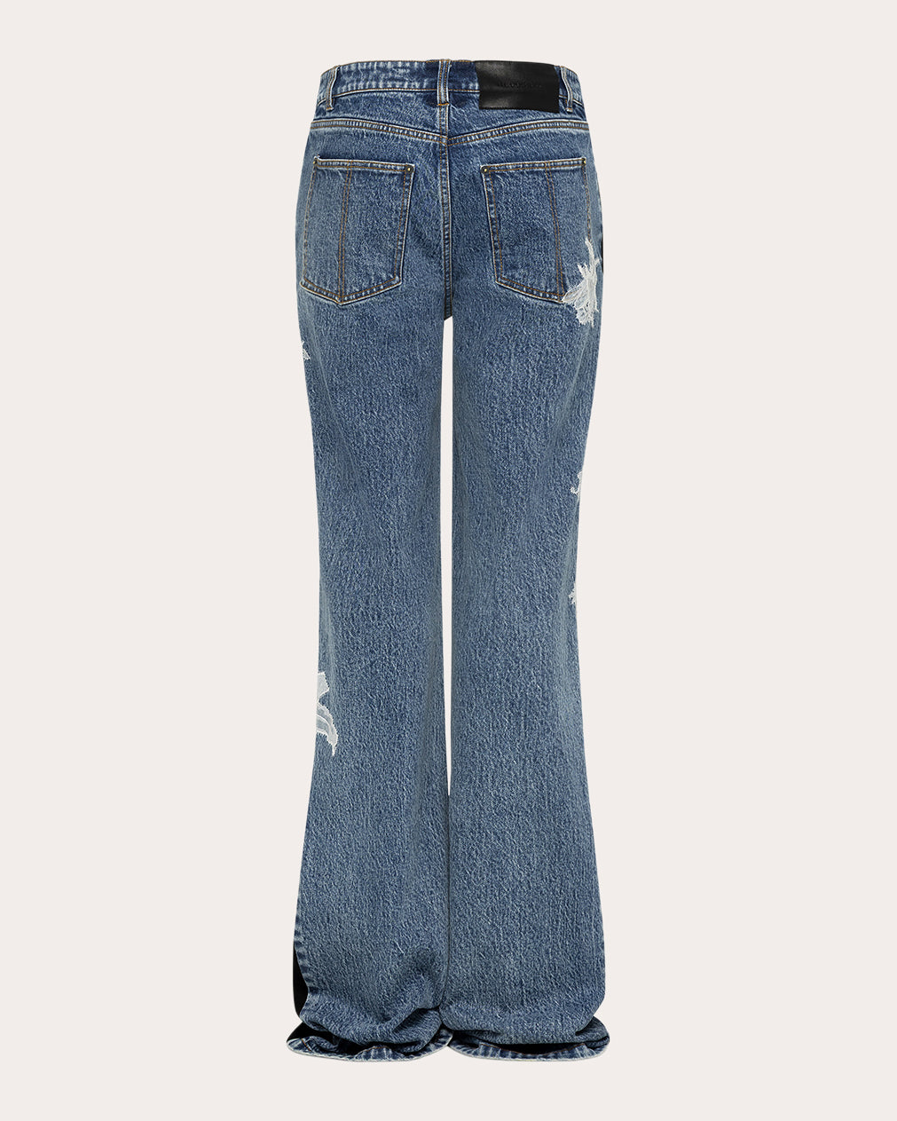Zion Embroidered Lace Straight-Leg Jeans | Olivela