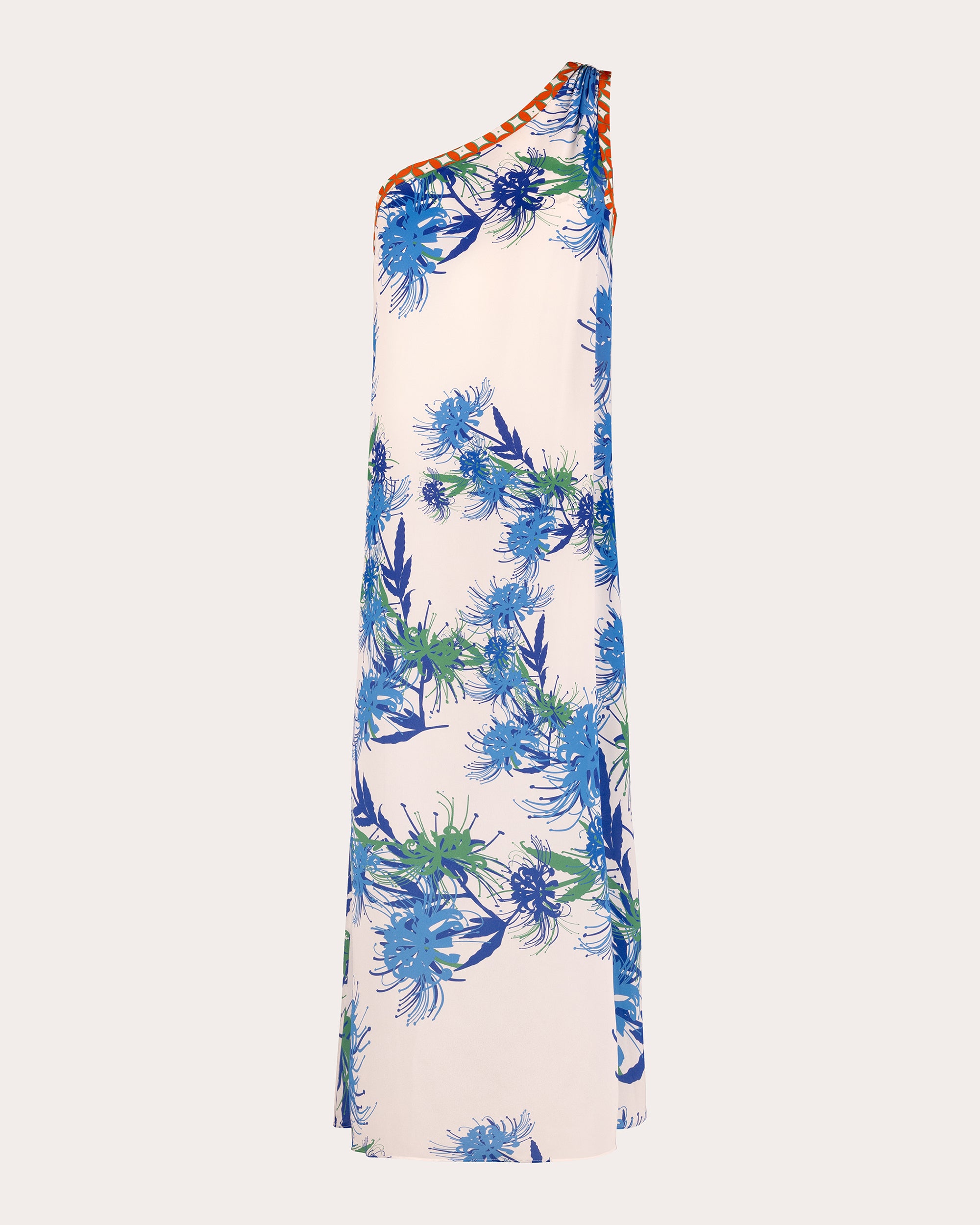 Tama Higa Silk Asymmetric Maxi Dress