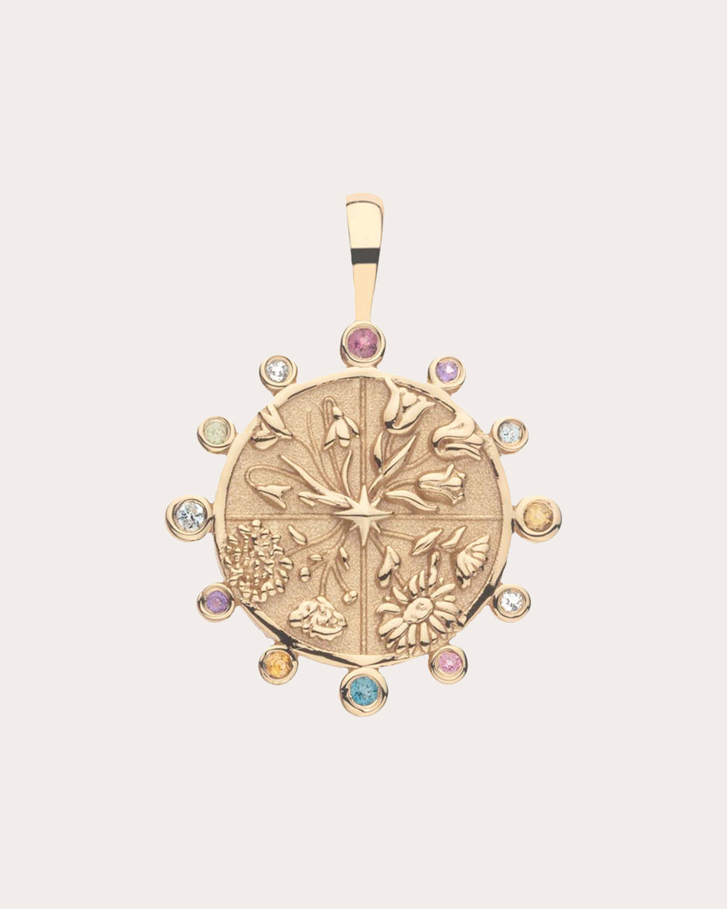 HOPE Petite Embellished Coin Pendant Necklace