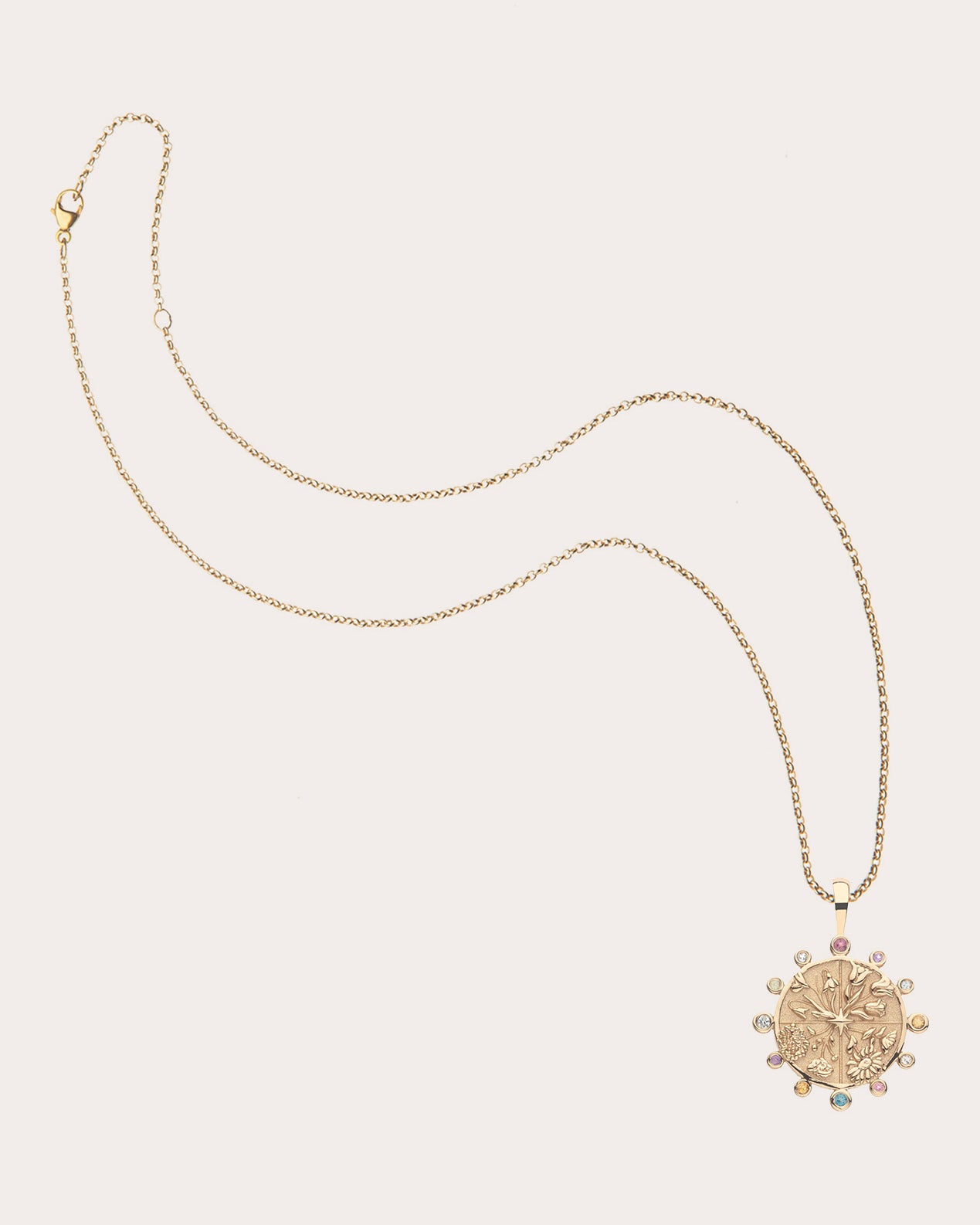 HOPE Petite Embellished Coin Pendant Necklace