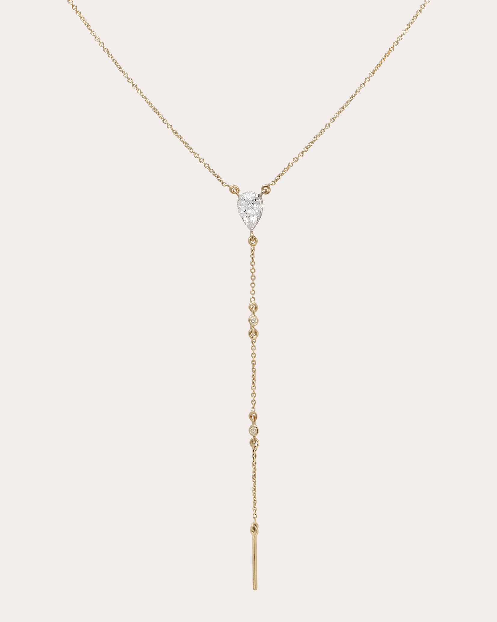 Diamond Illusion Pear Drop Pendant Necklace
