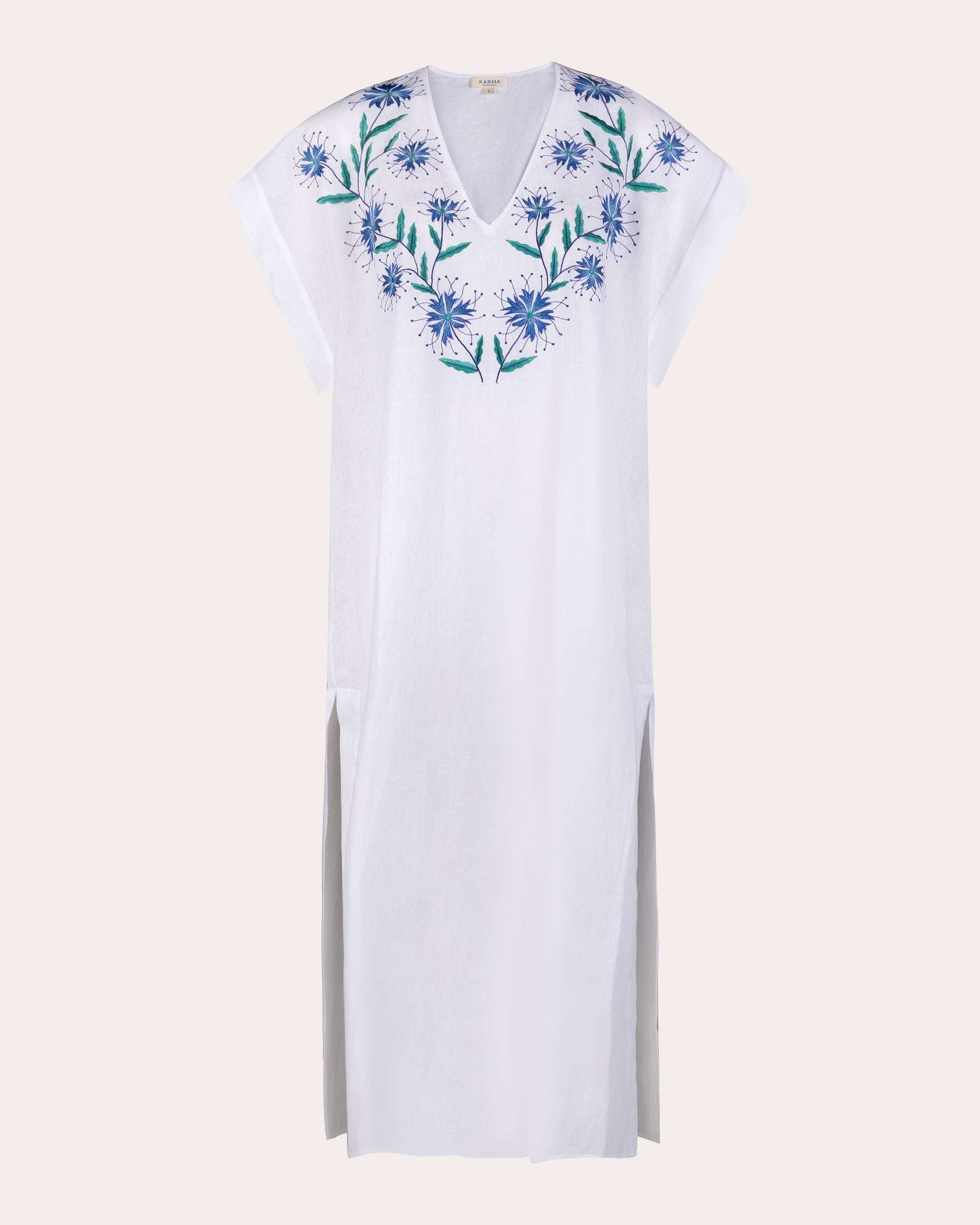 Noo Higa Embroidered Linen Tunic Dress