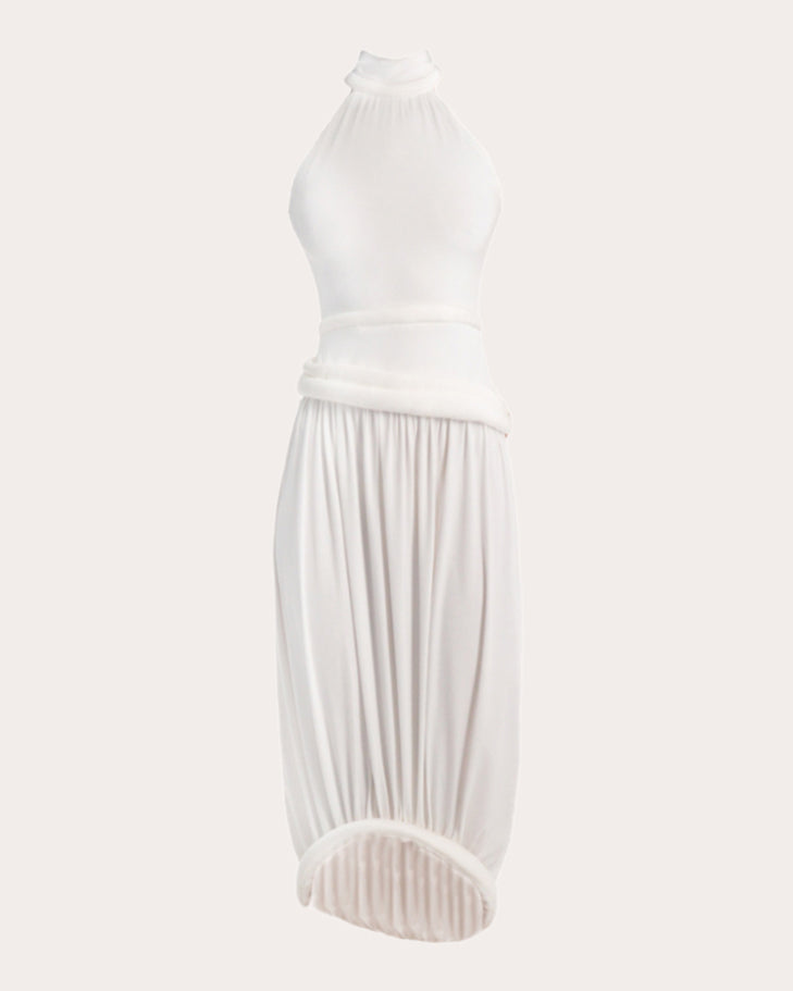 Yume Rolled Mock Neck Midi Dress