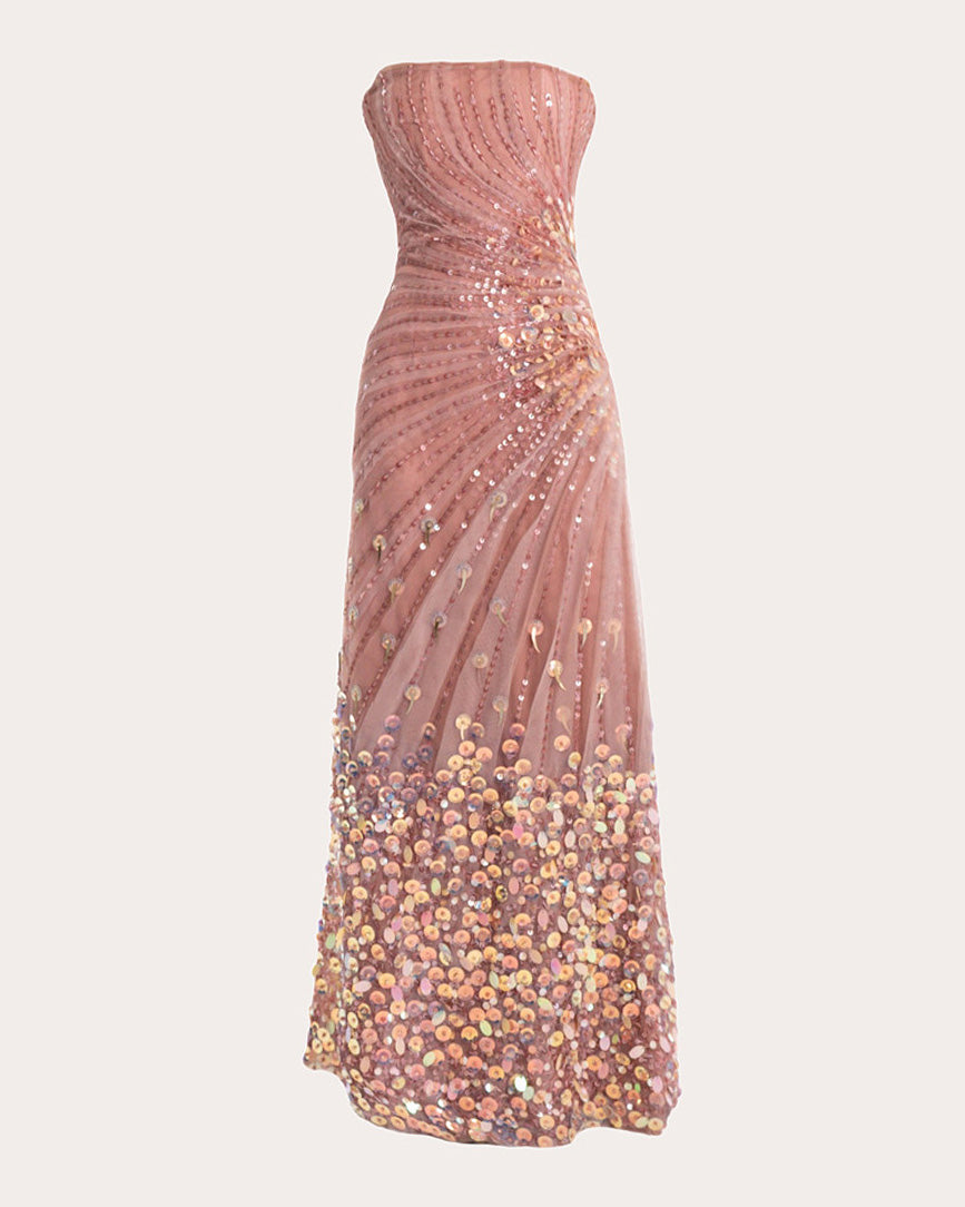 Myka Embellished Tulle Strapless Gown