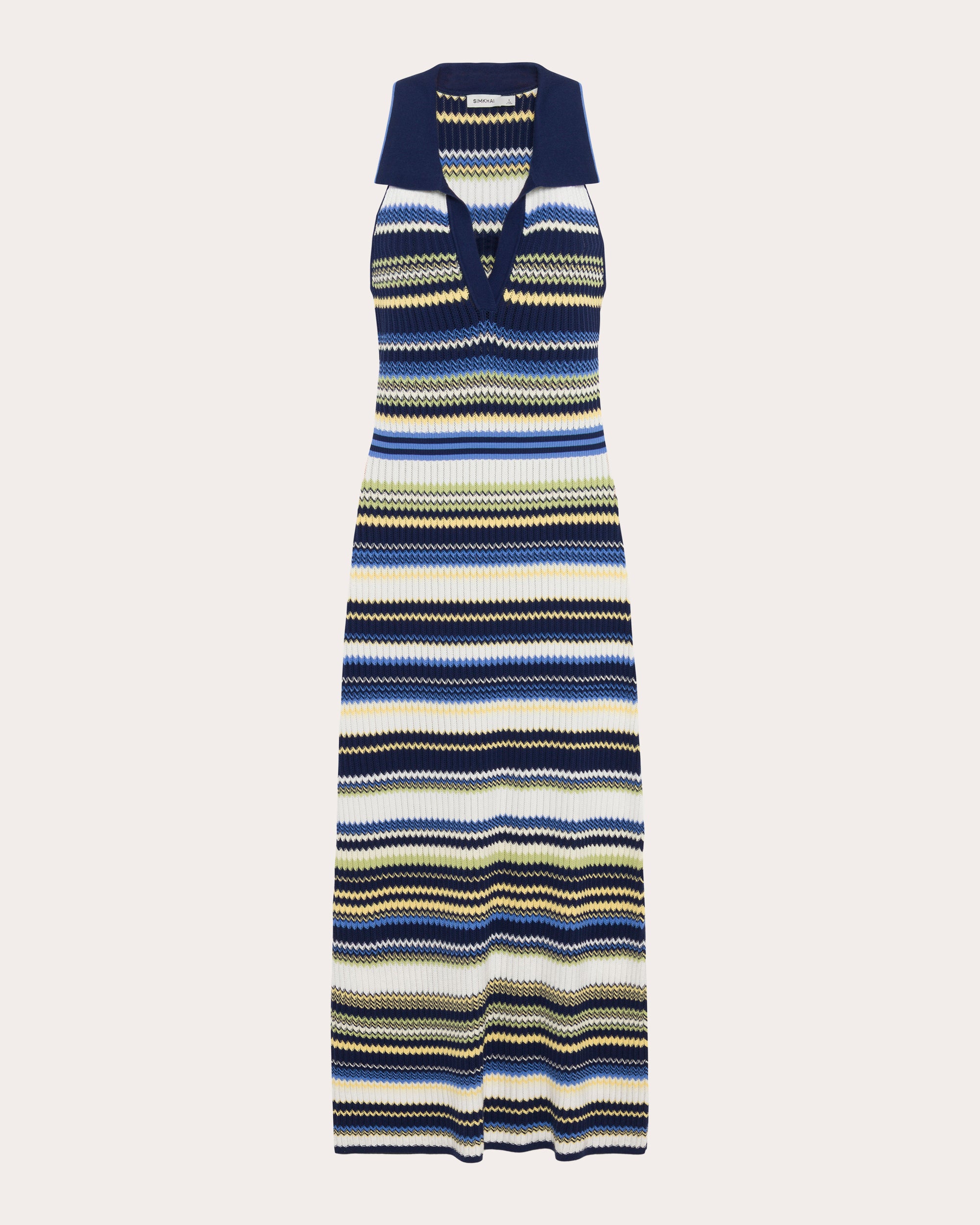 Kerrin Chevron Knit Polo Dress