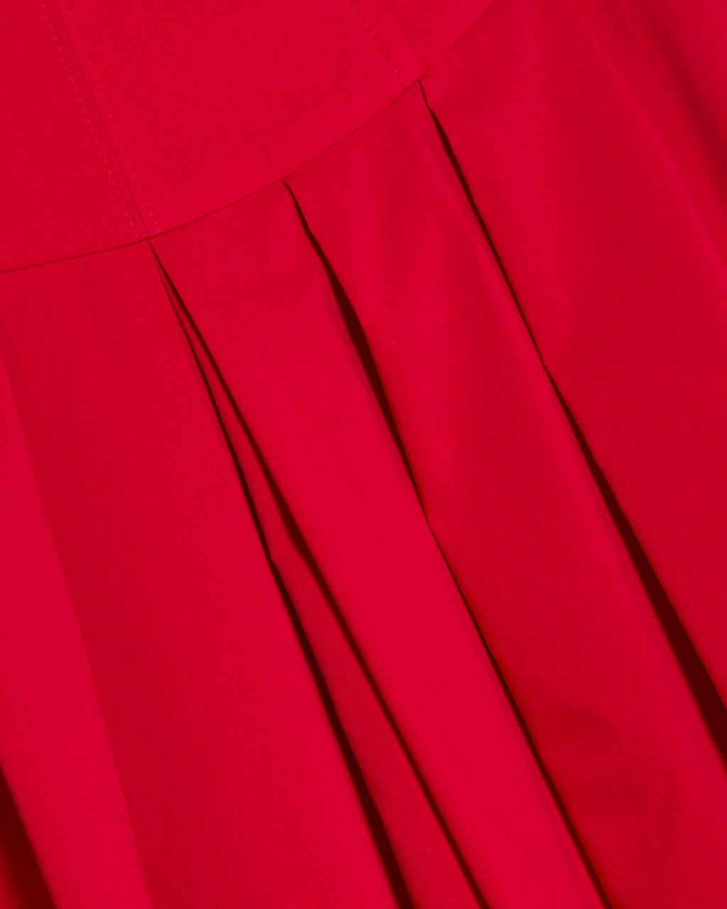 Winsor Pleated Cotton Poplin Midi Skirt