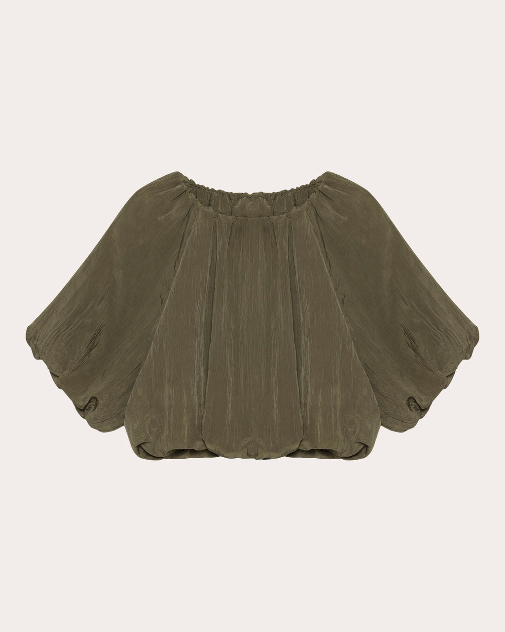 Anni Crinkled Off-Shoulder Crop Top