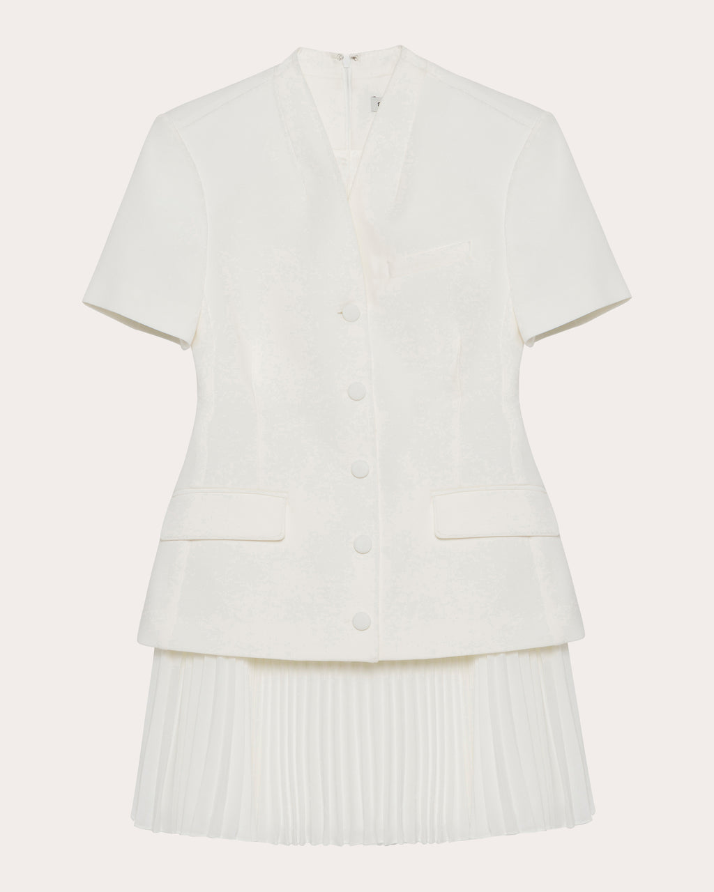 Leah Crepe Pleated Blazer Mini Dress