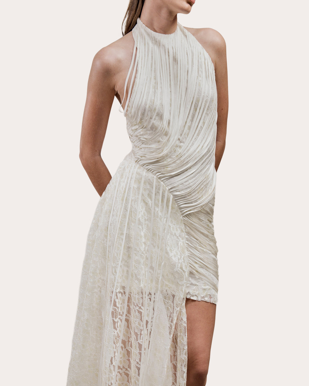 Vexa Draped Silk Fringe Mini Dress