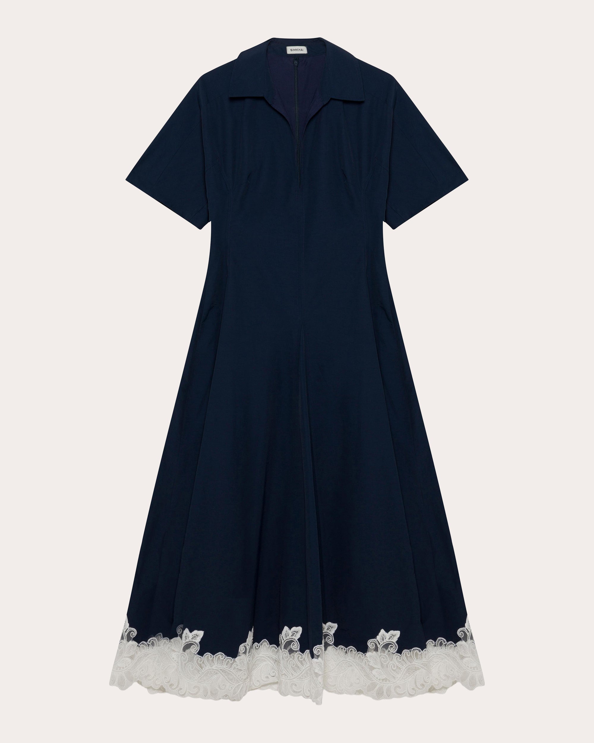 Nerris Faille Lace Fit & Flare Dress